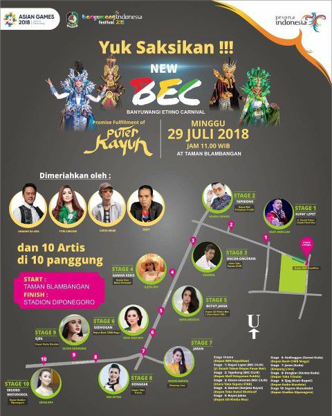 Rute Banyuwangi Ethno Carnival 2018